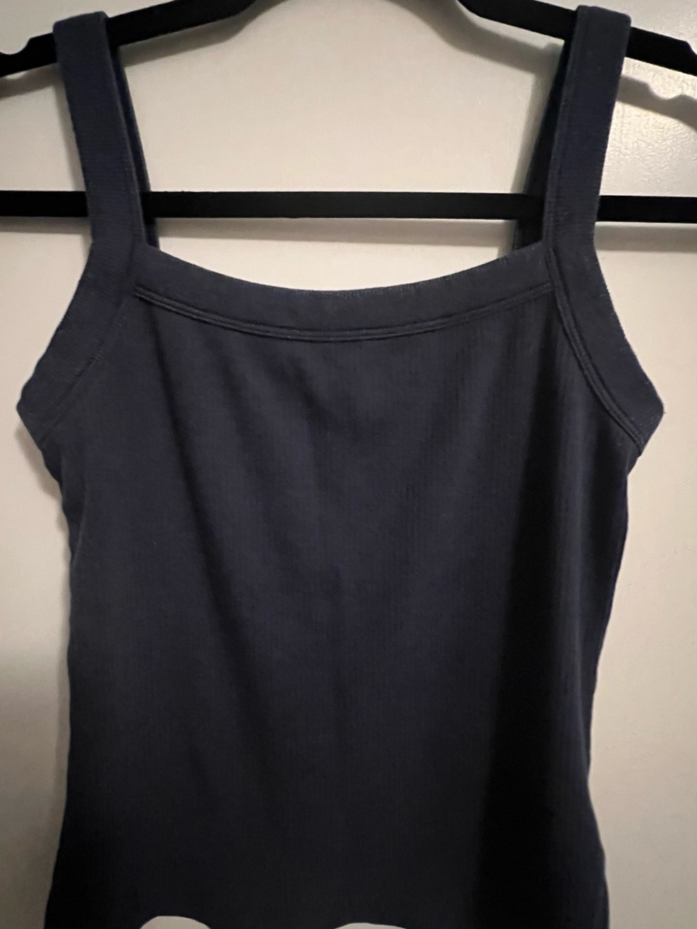 American Eagle Outfitters Navy Ribbed Square-Neck Tank